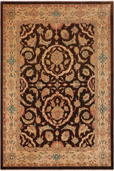handmade Traditional Kafkaz Brown Tan Hand Knotted RECTANGLE 100% WOOL area rug 9 x 12